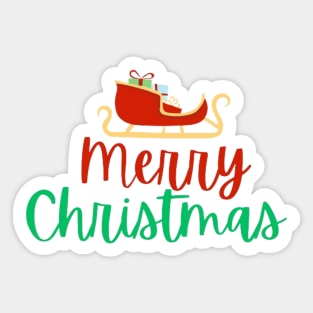 Merry Christmas With a Sleigh of Presents Sticker